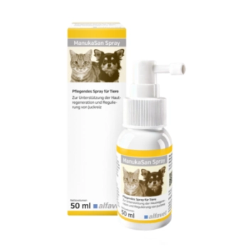 ManukaSan Spray – pielęgnacyjny honig‑spray z miodem Manuka dla zwierząt, łagodzący świąd i wspierający gojenie powierzc
