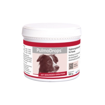 PulmoDrops® – smaczne krople do żucia wspierające drogi oddechowe psa.
